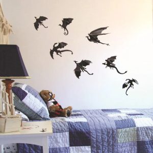 7Pcs/Set Fantasy Halloween Dragon Wall Stickers