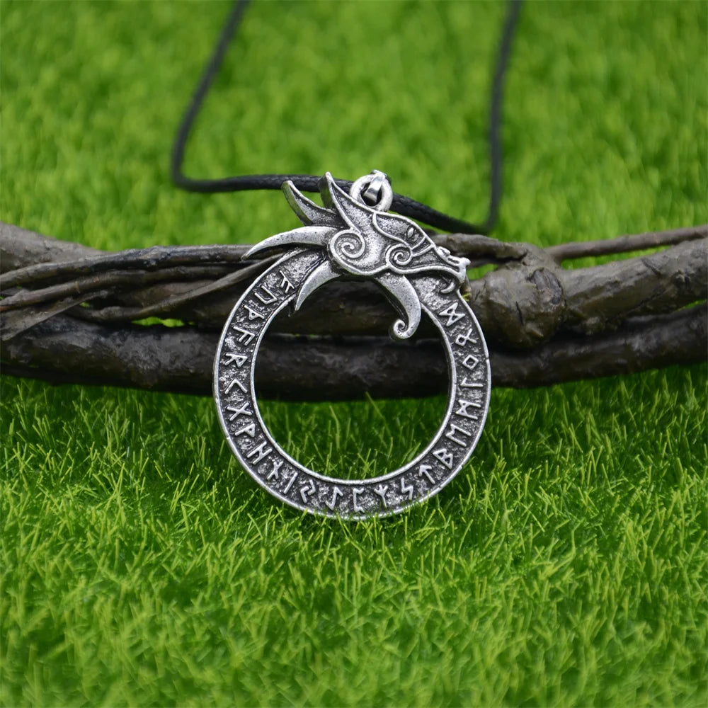 Goth Ouroboros Norse Dragon Necklace - Image 7