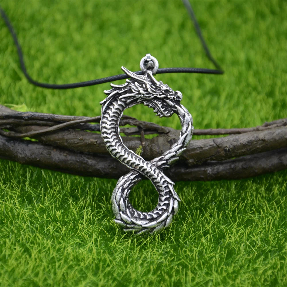 Goth Ouroboros Norse Dragon Necklace - Image 14