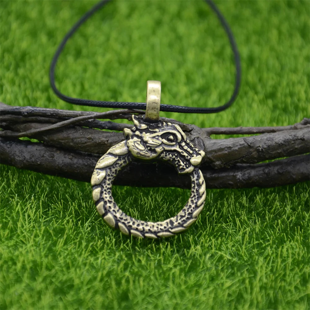 Goth Ouroboros Norse Dragon Necklace - Image 5