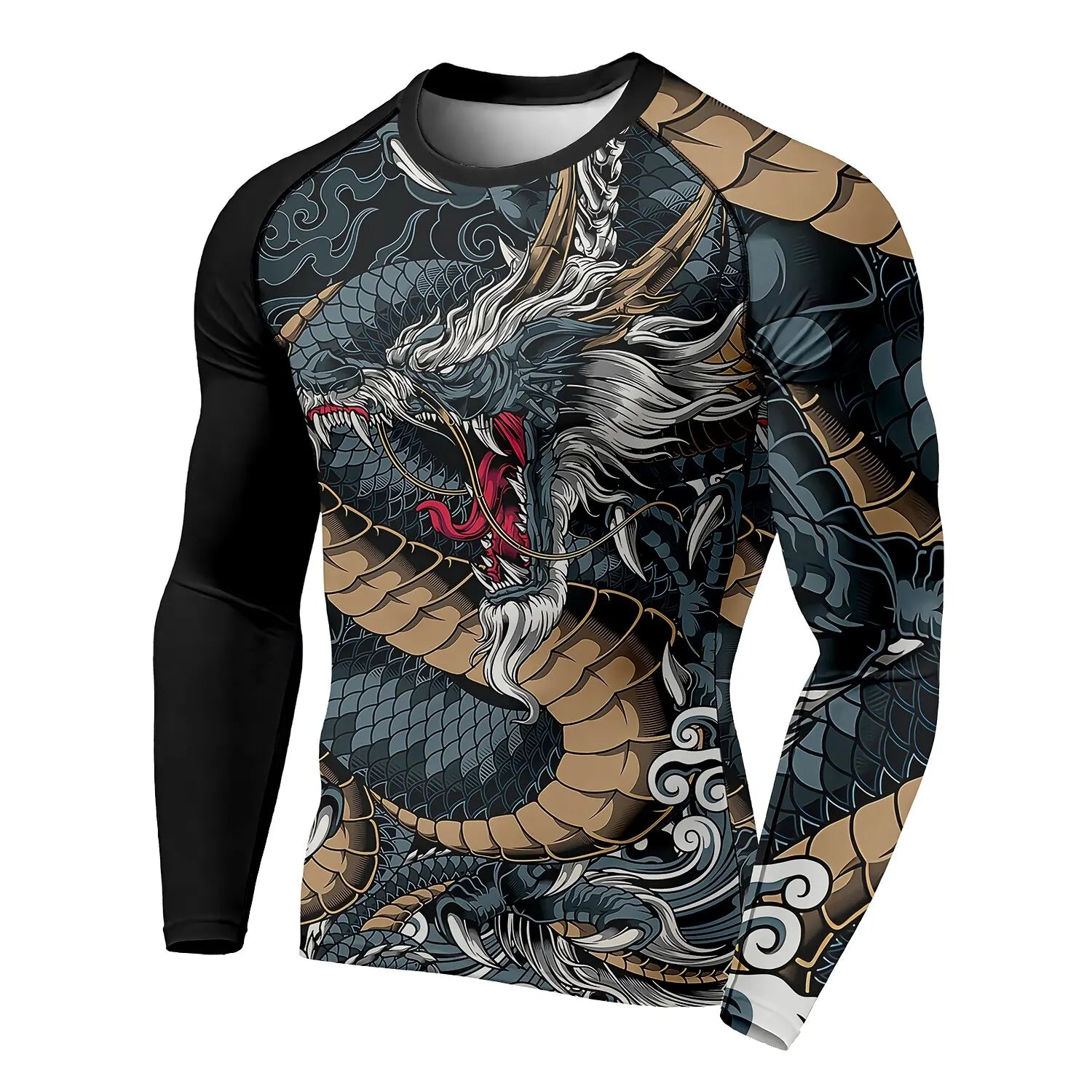 3D Printed Dragon Pattern Menβs T-Shirt - Image 7