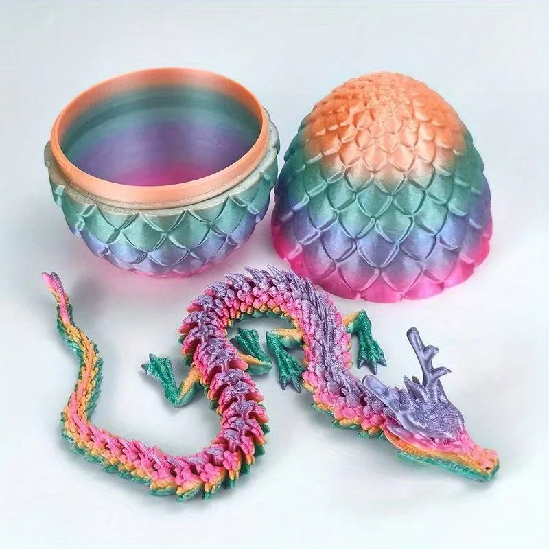 3D Printed Dragon Egg with Fully Articulated Dragon