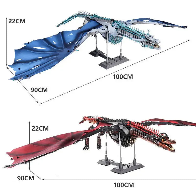 1889PCS Dragon Smaug Building Blocks – Fire Breathing Dragon Animal Model Toy for Kids Christmas Gifts - Image 3