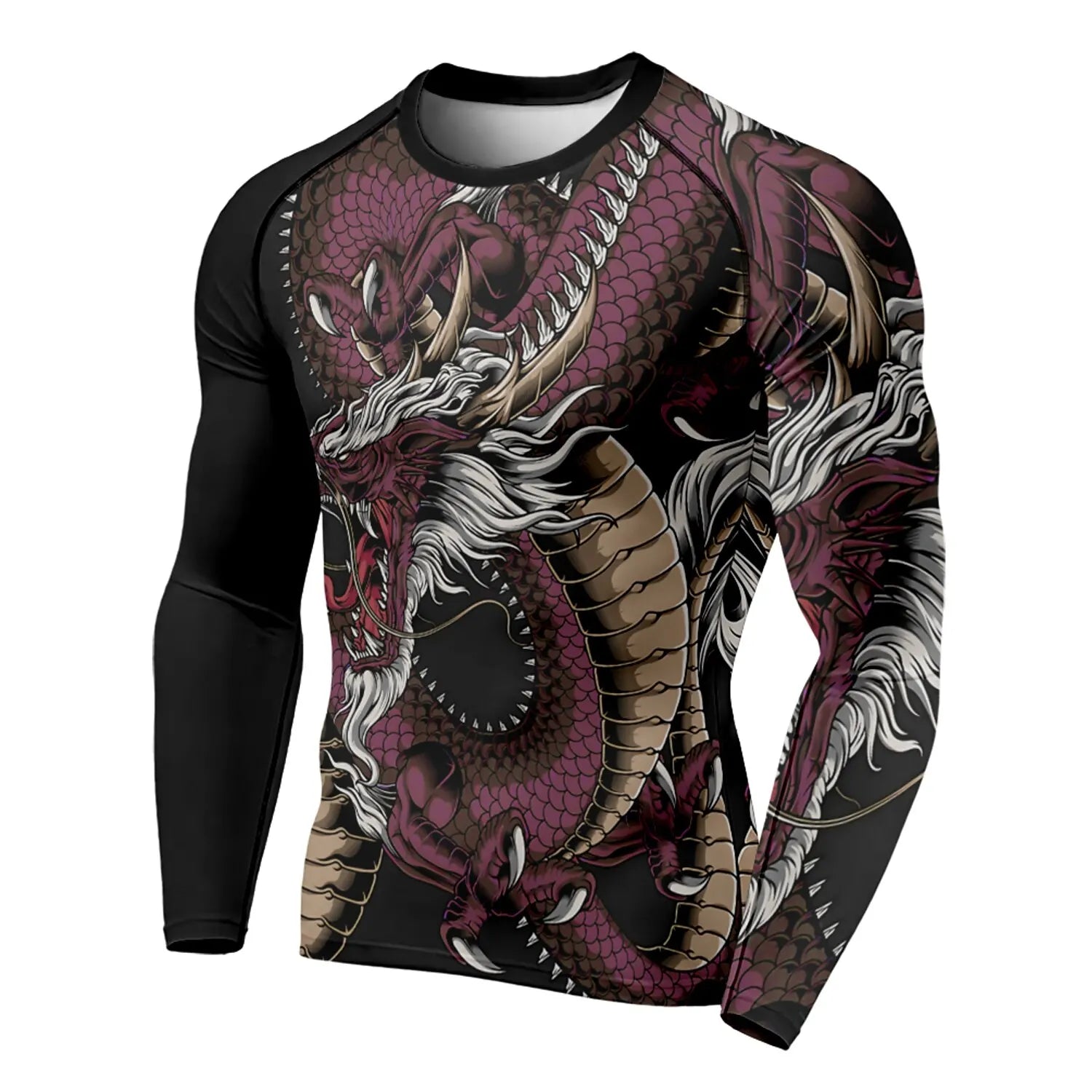 3D Printed Dragon Pattern Autumn Men’s Crew Neck T-Shirt – Casual Long Sleeve Oversized Pullover - Image 3