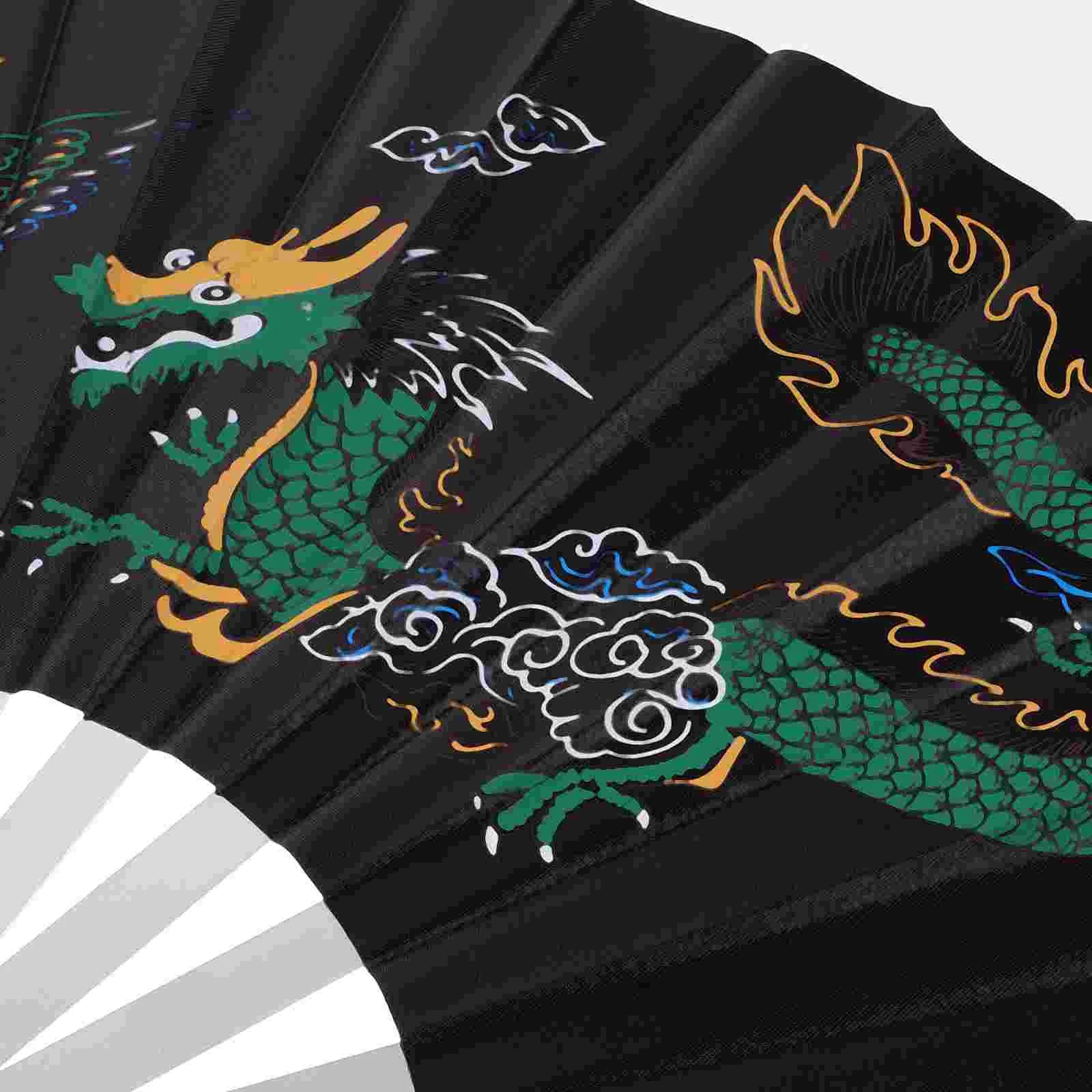 Dragon and Phoenix Peony Fan - Image 3