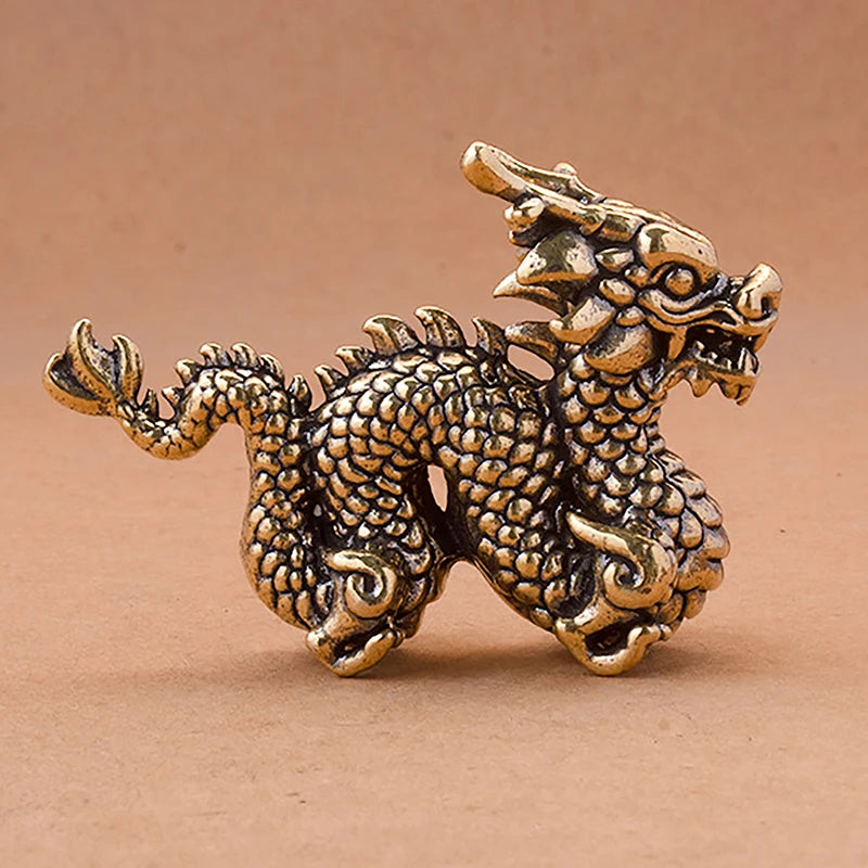 Antique Brass Dragon Statue - Image 6