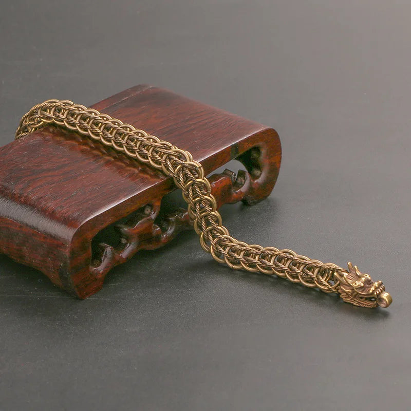Creative Vintage Brass Dragon Bracelet - Image 4