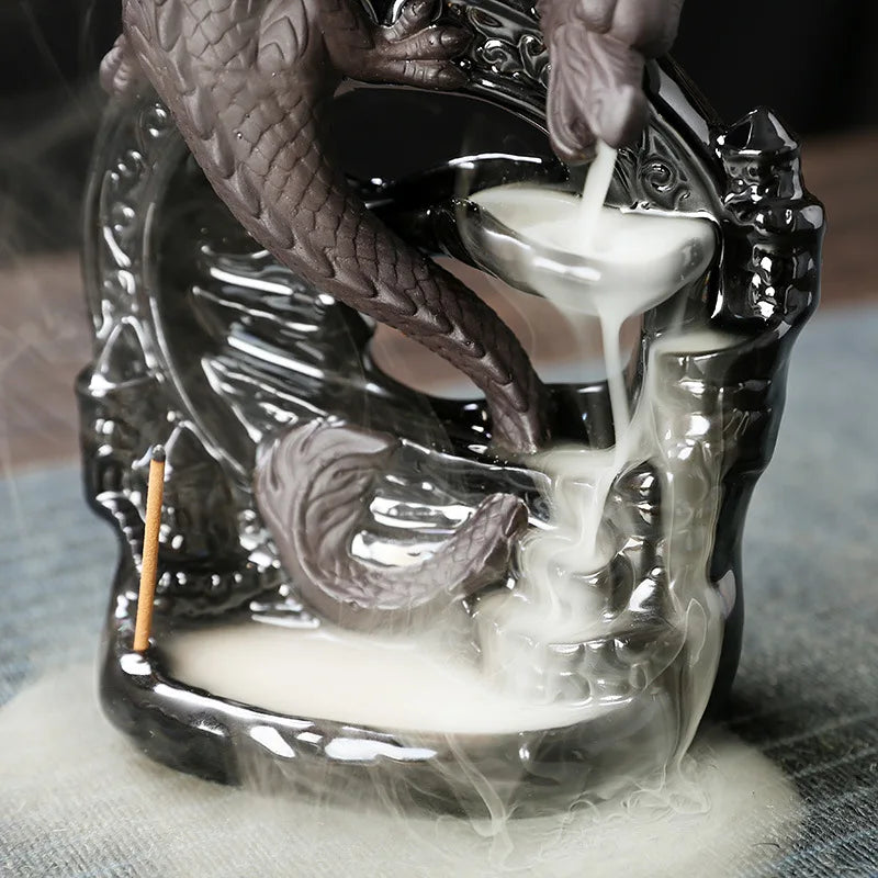 Ceramic Vintage Dragon Backflow Incense Burner - Image 4