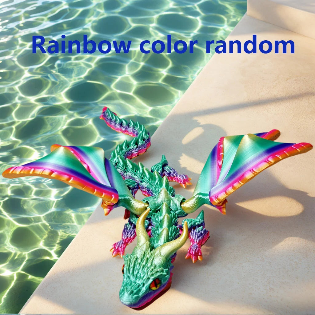39.5Cm / 15.55In 3D Printed Dragon with Moveable Joints – Animal Model for Home & Desktop Decoration - Image 7