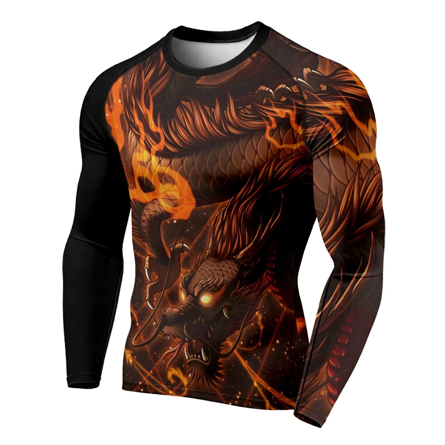 3D Printed Dragon Pattern Autumn Men’s Crew Neck T-Shirt – Casual Long Sleeve Oversized Pullover - Image 5
