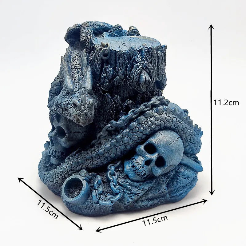 Flying Dragon Skull Candlestick Silicone Mold – DIY Resin, Gypsum & Halloween Decoration Tool - Image 2