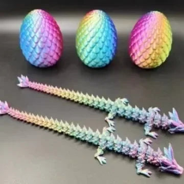3D Printed Dragon Egg with Fully Articulated Dragon - Image 10