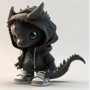 Cool Baby Dragon Resin Statue