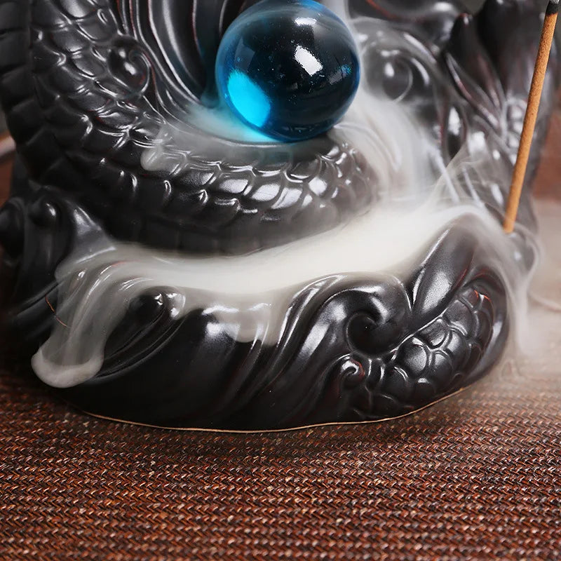 Dragon Backflow Ceramic Incense Burner - Image 3