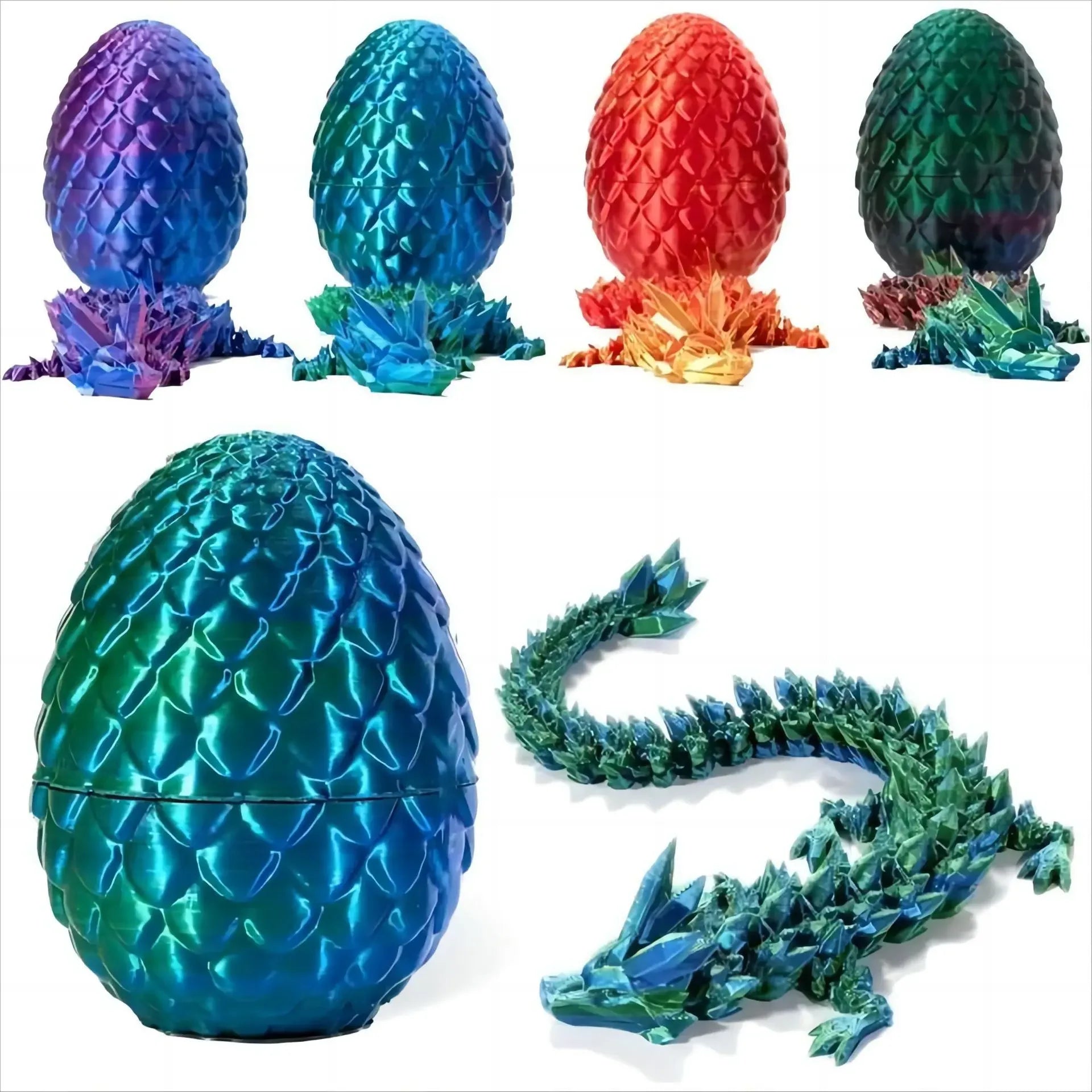 3D Printed Dragon Egg with Fully Articulated Dragon - Image 4