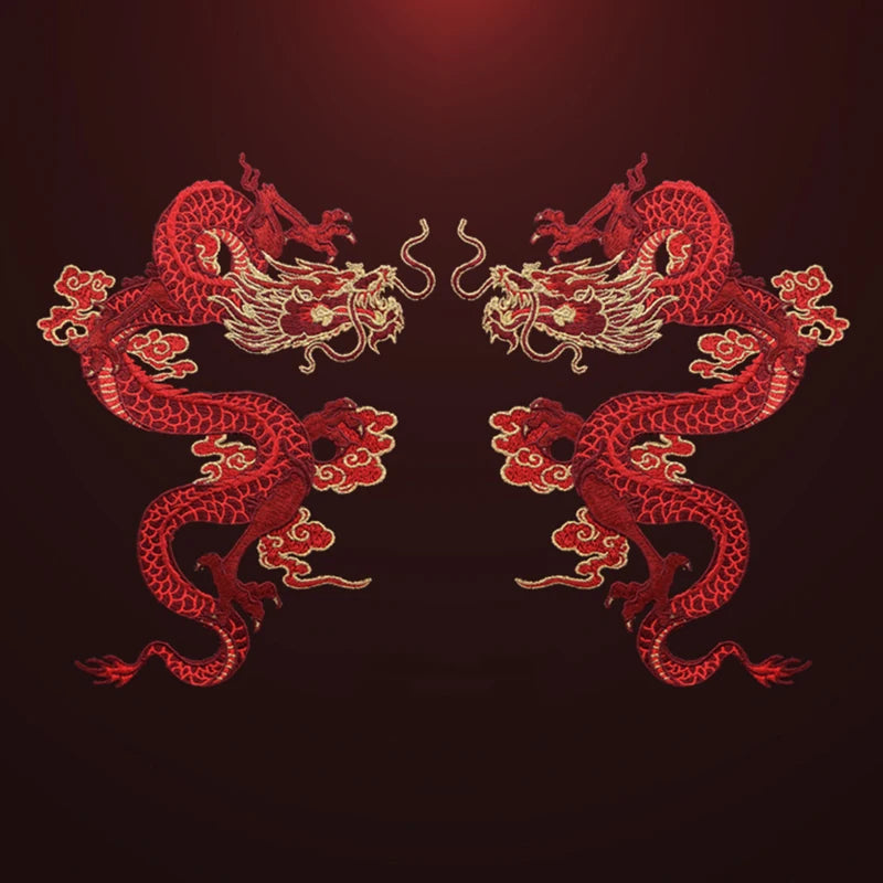 AHYONNIEX High-Quality Large Dragon Patches – DIY Embroidered Sew-On Fabric Stickers for Clothes