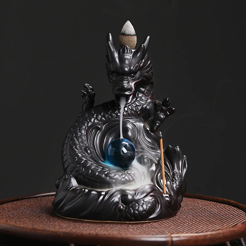 Dragon Backflow Ceramic Incense Burner