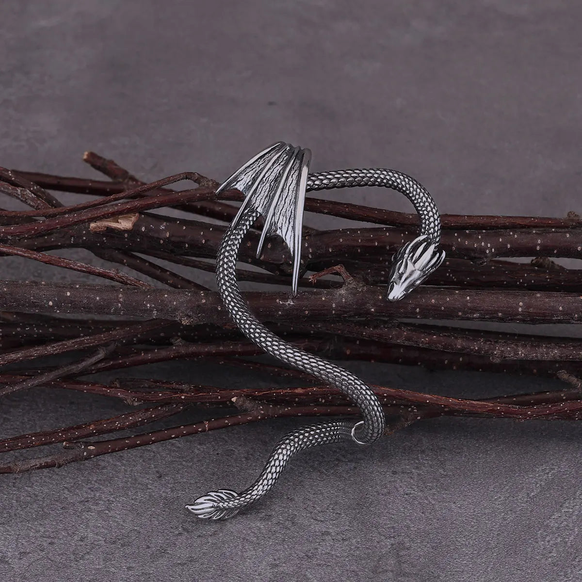 Creative Design Dragon Clip Earring – Women’s Fashion Stainless Steel Non-Piercing Ear Cuff - Image 6