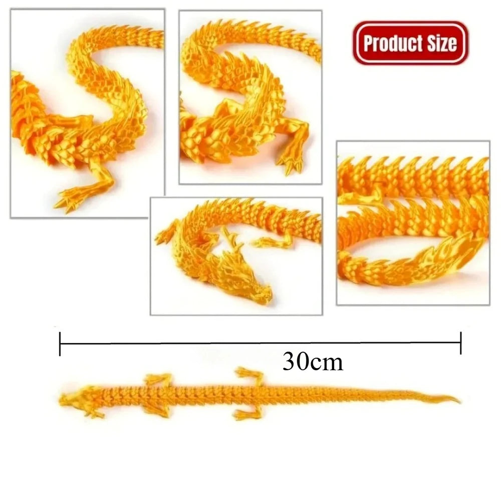 1PC Exquisite 3D Printed Chinese Dragon Ornament – Flexible Joints for Customizable Poses | Unique Anime-Inspired Collectible - Image 2