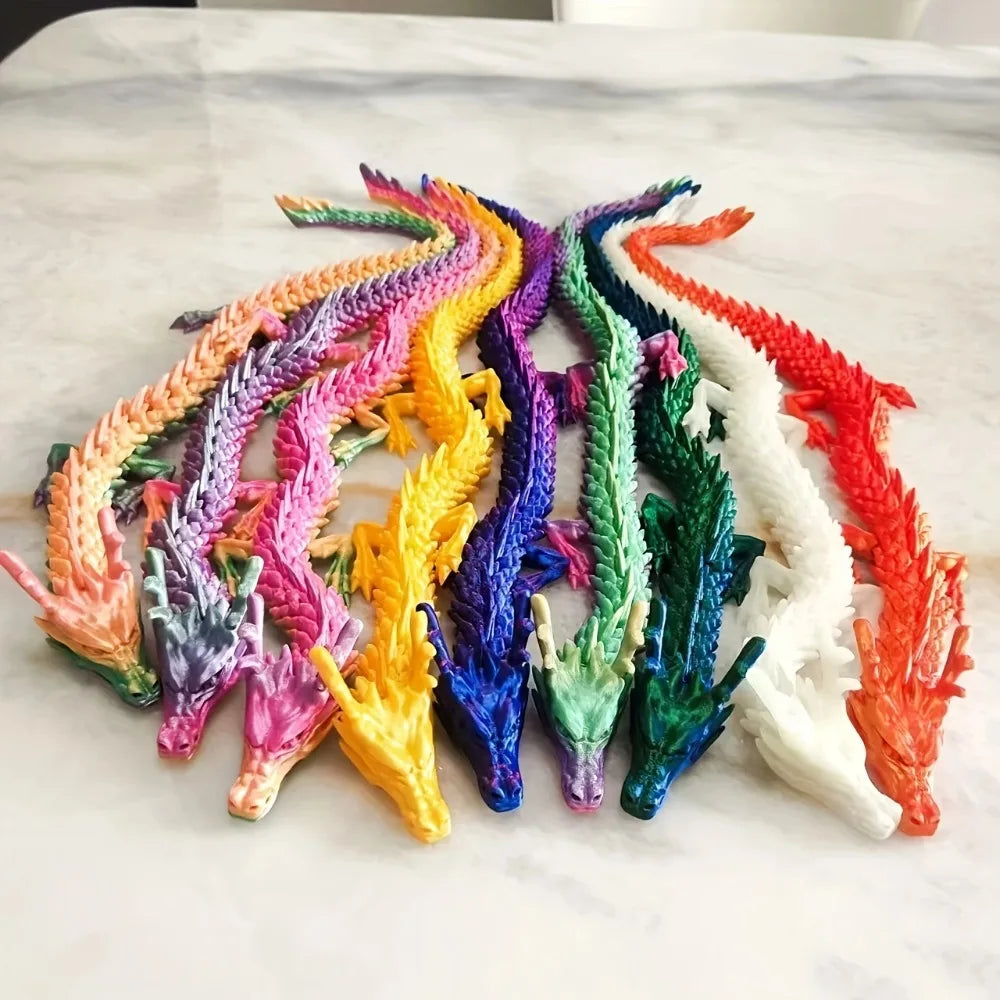 1PC Exquisite 3D Printed Chinese Dragon Ornament – Flexible Joints for Customizable Poses | Unique Anime-Inspired Collectible