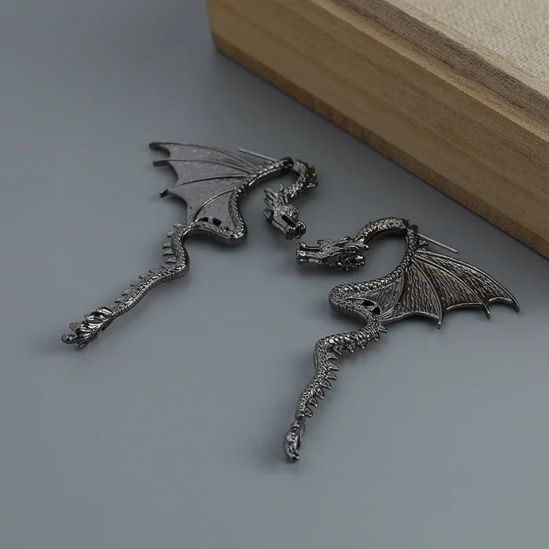 Dragon Front-Back Earrings – Stainless Steel Gothic Dragon Ear Jacket Jewelry - Image 3