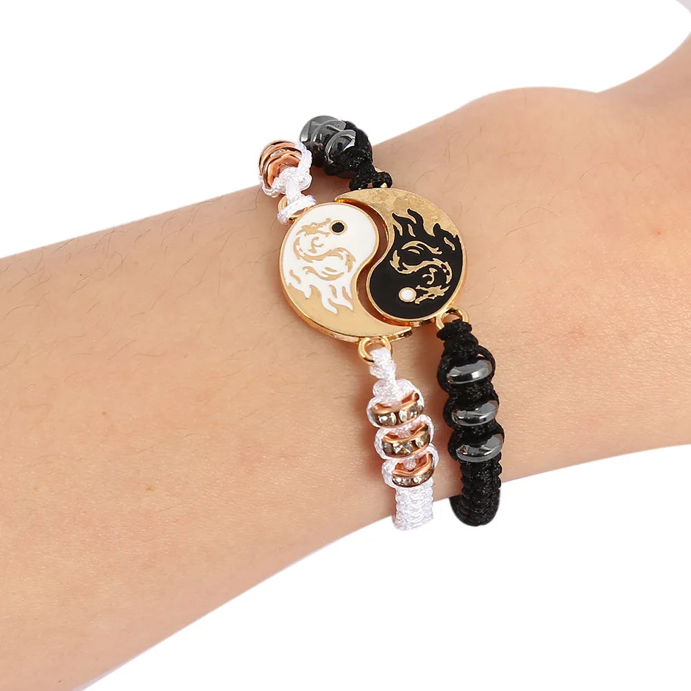 2025 Fashion Dragon Figure Yin Yang Bracelet – Adjustable Couple Jewelry for Valentine's, Friendship & More - Image 7