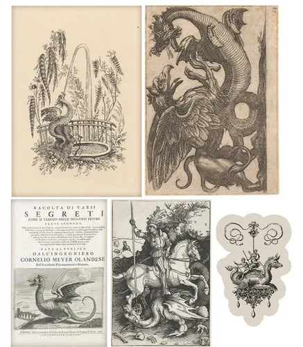 1 Pack Vintage Medieval Wizards and Dragons Stickers - Image 6