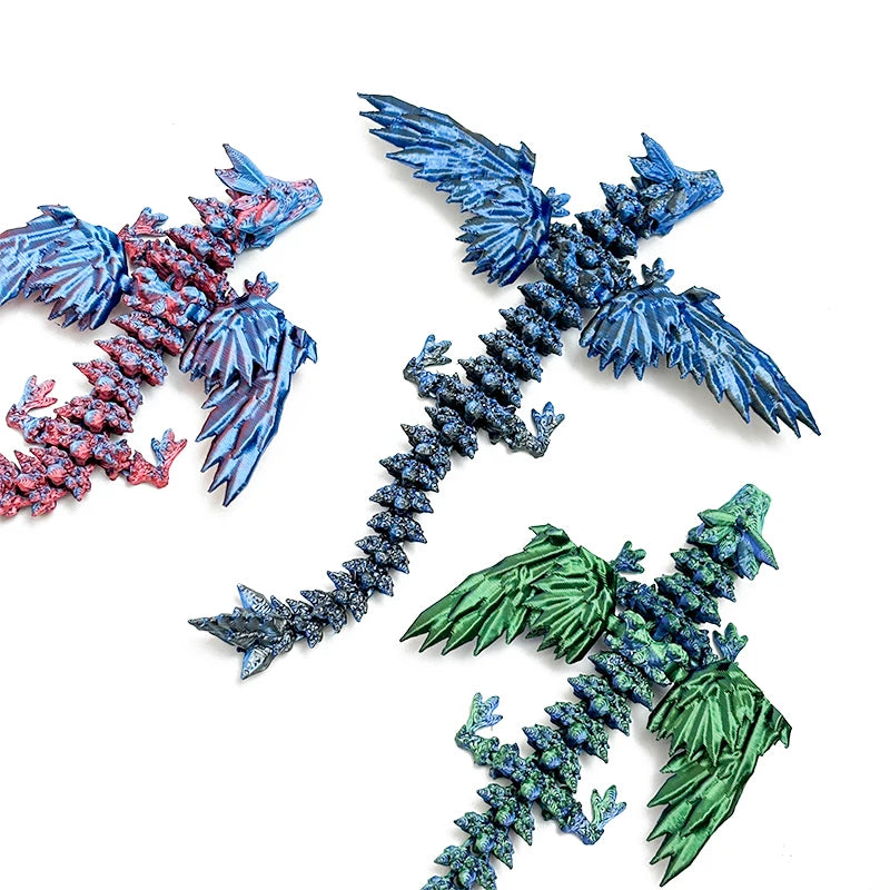 3D Printed Dragon with Movable Wings – Office Desk Accessory & Creative Home Decor - Image 3