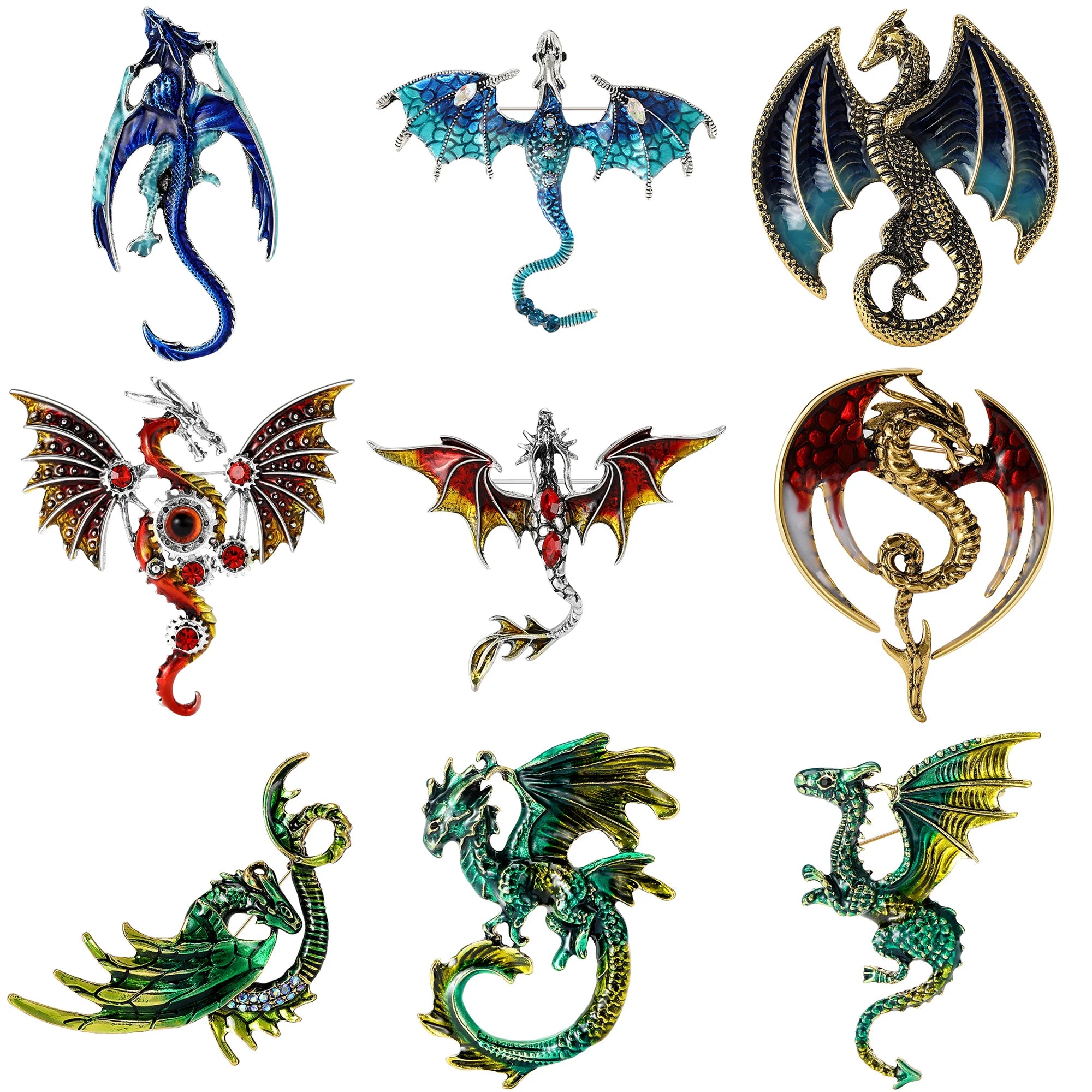 Enamel Dragon Pins for Women