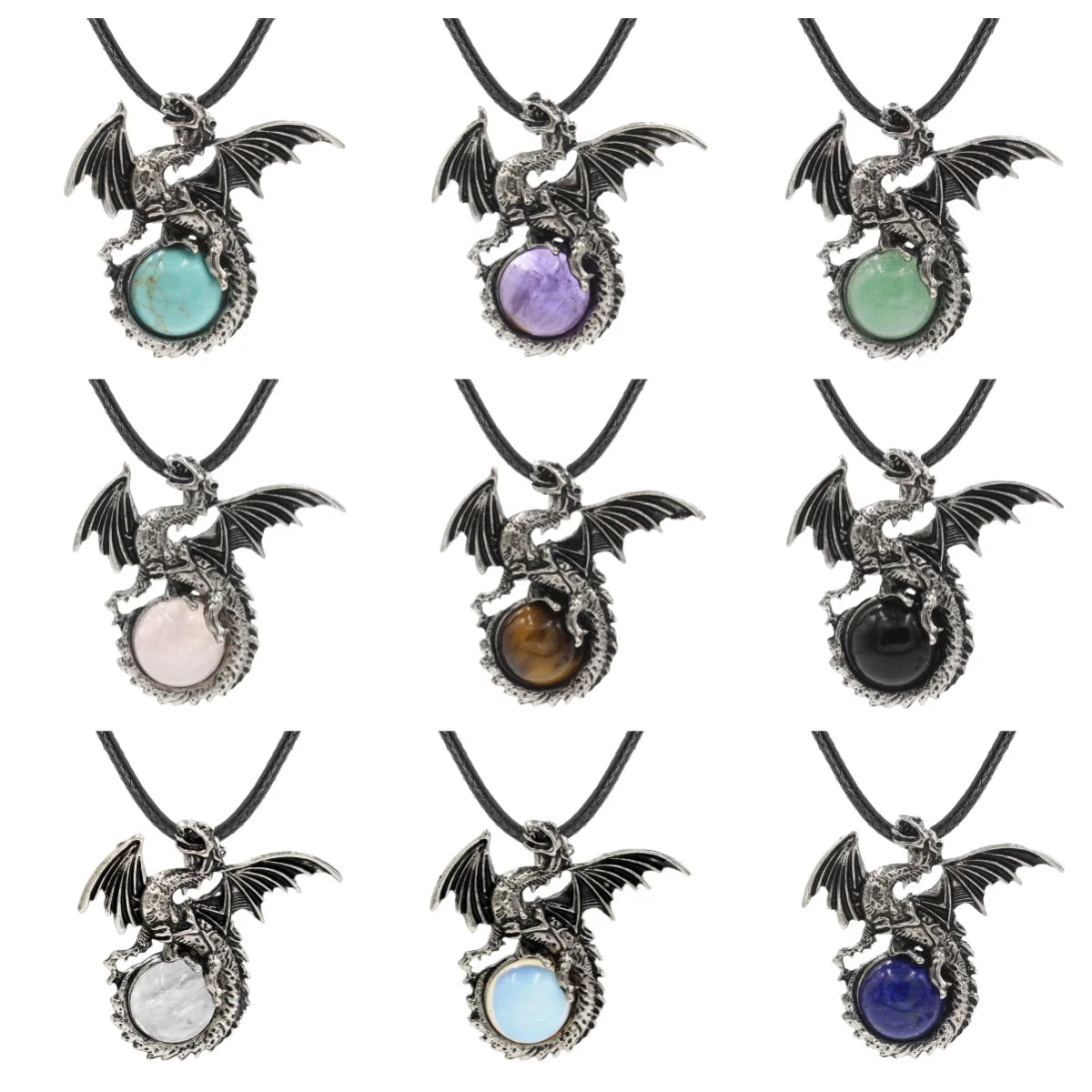 Dragon with Wings Gemstone Pendant