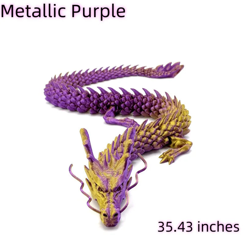 3D Printed Conjoined Dragon Ornaments – Movable Cartoon Style Aquarium & Rockery Decoration (90cm) - Image 7