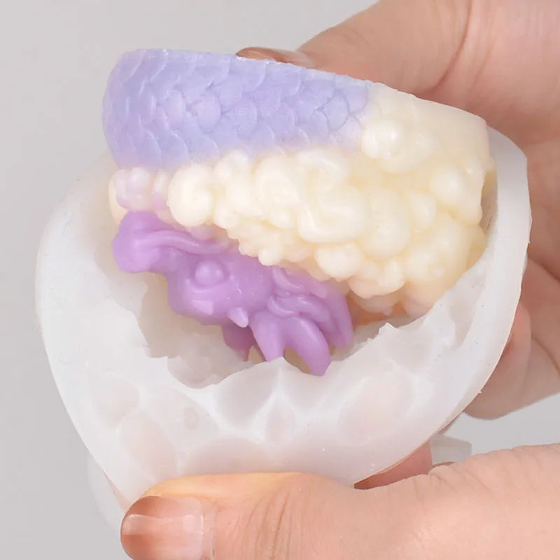 3D Animal Dragon Candle Silicone Mold – DIY Handmade Chinese Dragon Aroma Candle & Resin Mold - Image 2