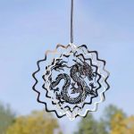 Dragon Sublimation Wind Spinner – Metal Rotating Hanging Decoration & Feng Shui Wind Catcher