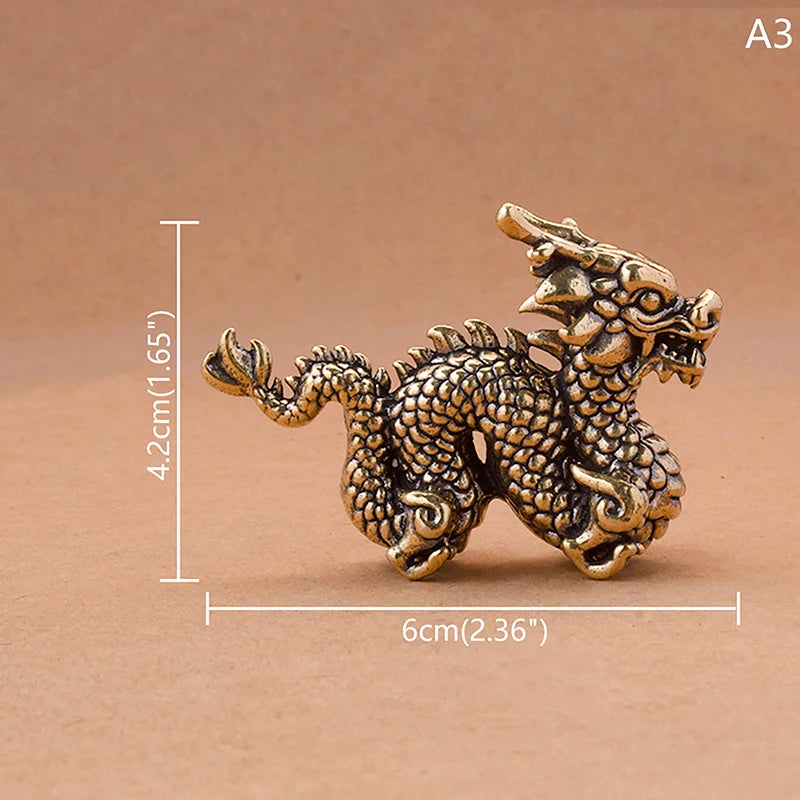 Antique Brass Dragon Statue - Image 7