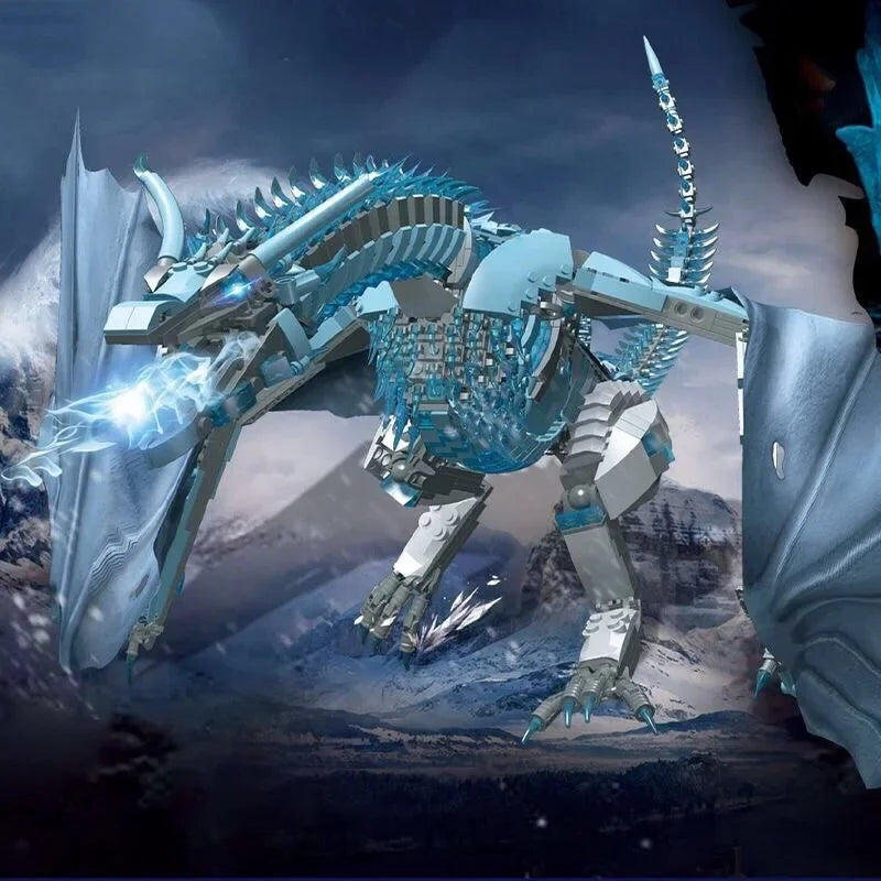 1889PCS Dragon Smaug Building Blocks – Fire Breathing Dragon Animal Model Toy for Kids Christmas Gifts - Image 4