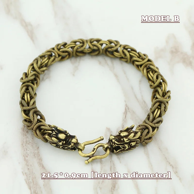 Creative Vintage Brass Dragon Bracelet - Image 7