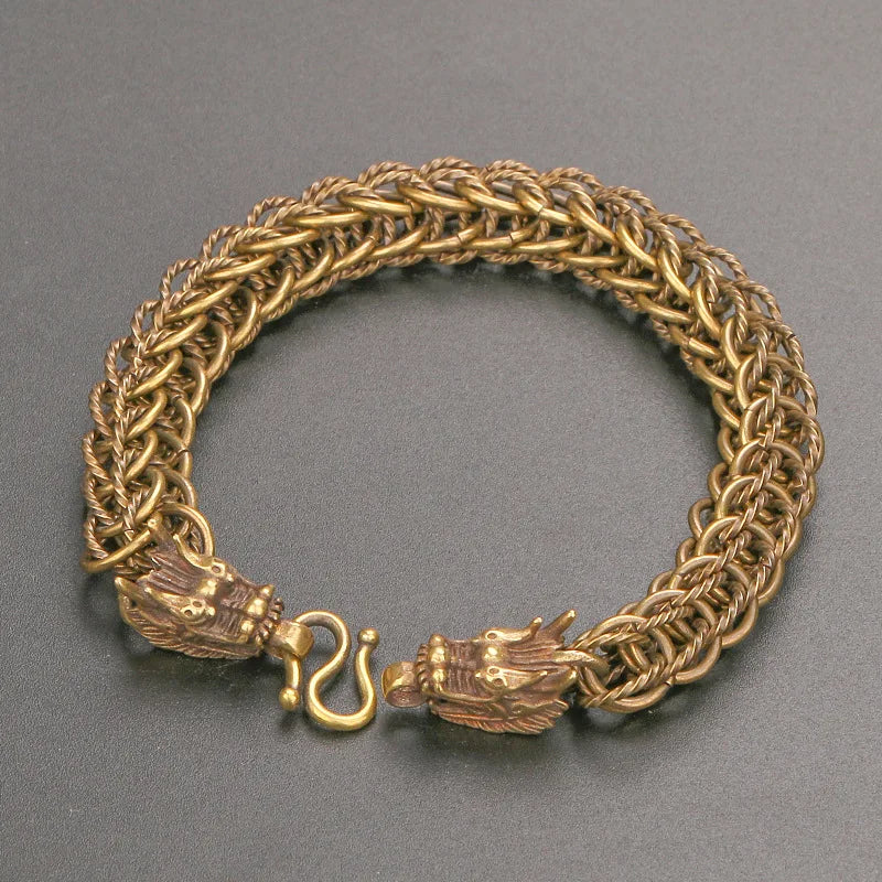 Creative Vintage Brass Dragon Bracelet - Image 6