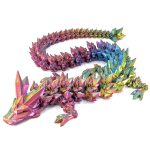 30cm 3D Printed Crystal Dragon – Creative Chinese Dragon Figurine Toy | Fun Home & Office Decor for Kids Ages 6+