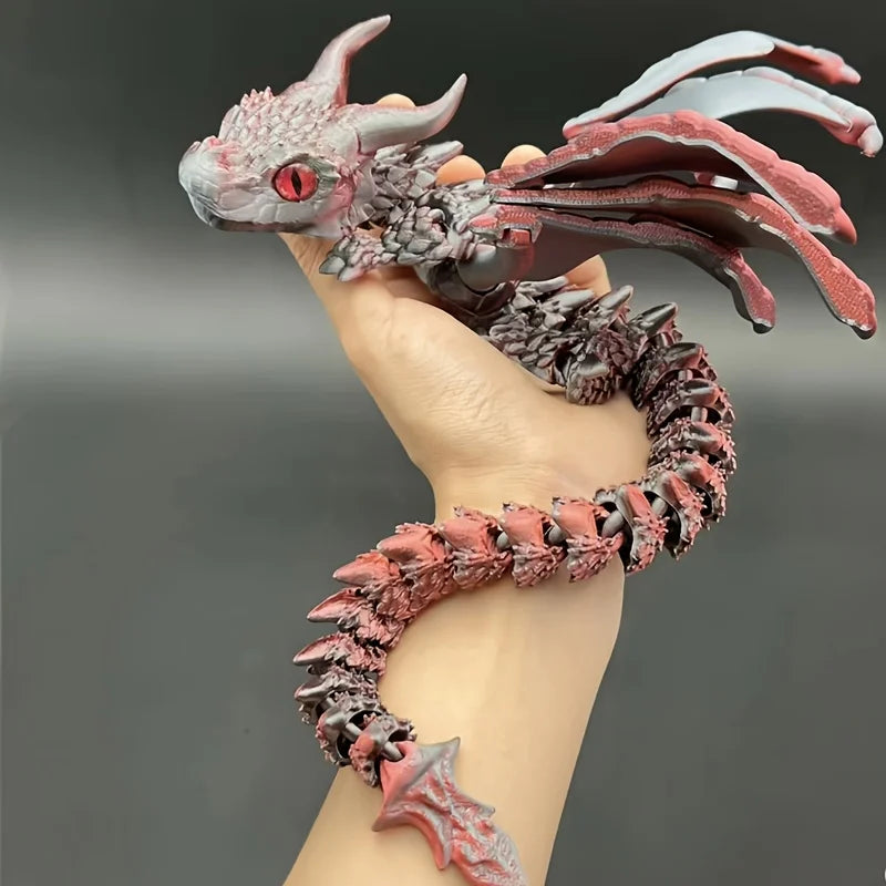 3D Printed Winged Dragon Figurine with Art Deco Resin Sculpture – Tabletop Animal Theme Decor - Image 3