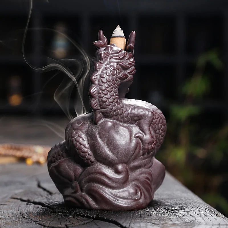 Dragon-Shaped Backflow Incense Burner with Sparkling LED Light – Meditation Decor & Year of the Loong Mascot (No Incense Included) - Image 2