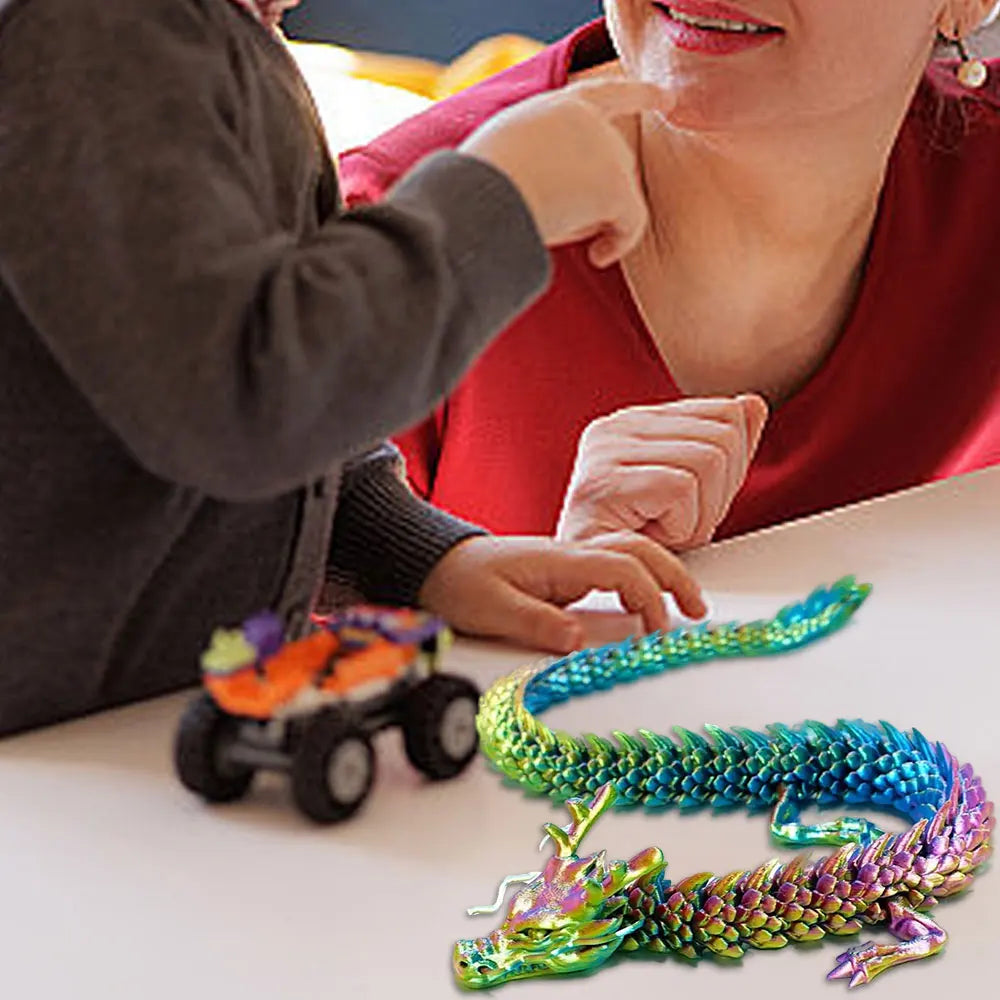 3D Printed Articulated Crystal Chinese Dragon - Image 6