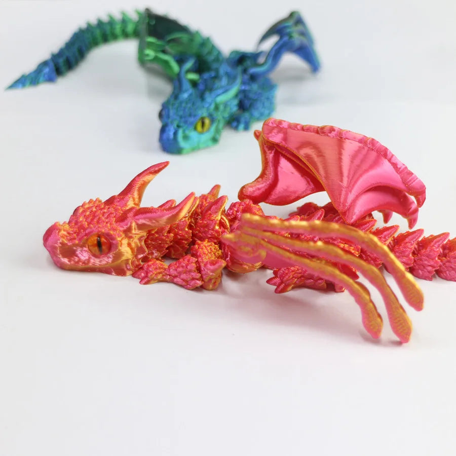 3D Printed Winged Dragon Figurine with Art Deco Resin Sculpture – Tabletop Animal Theme Decor - Image 6