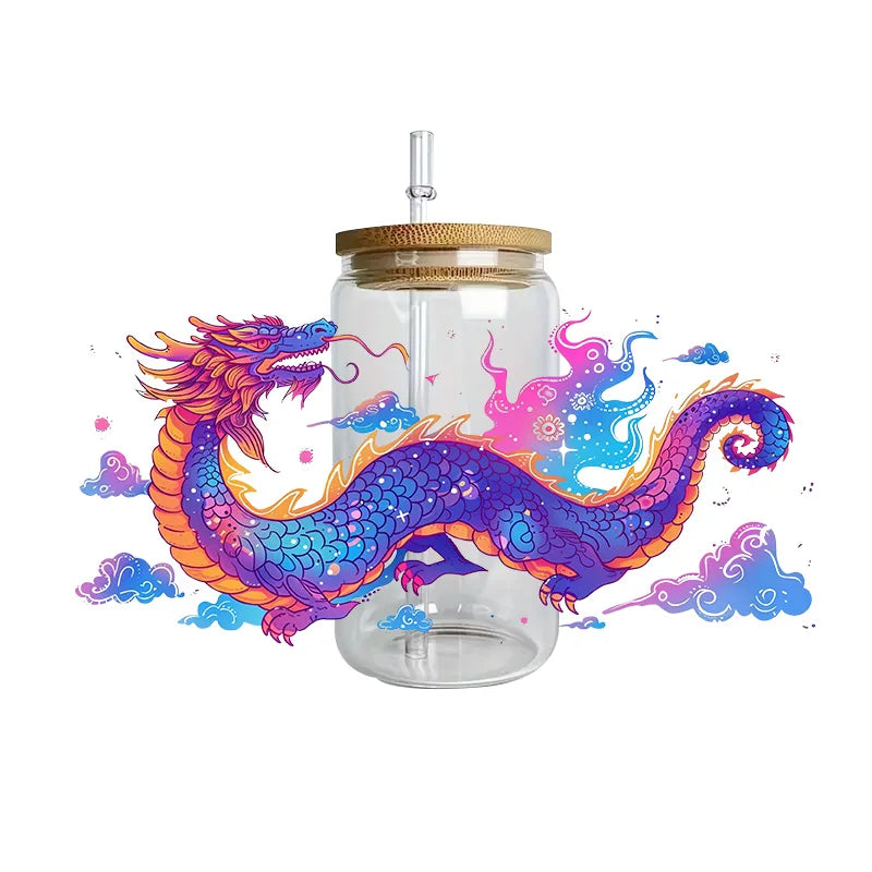 3D Fantasy Dragon Art UV DTF Cup Wrap Sticker – Waterproof Crystal Label for DIY Glass & Tumbler Decoration - Image 8